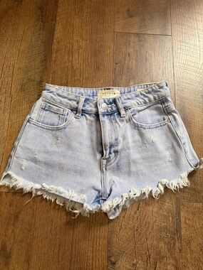 PacSun Light Blue Frayed Hem Denim Shorts